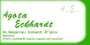 agota eckhardt business card